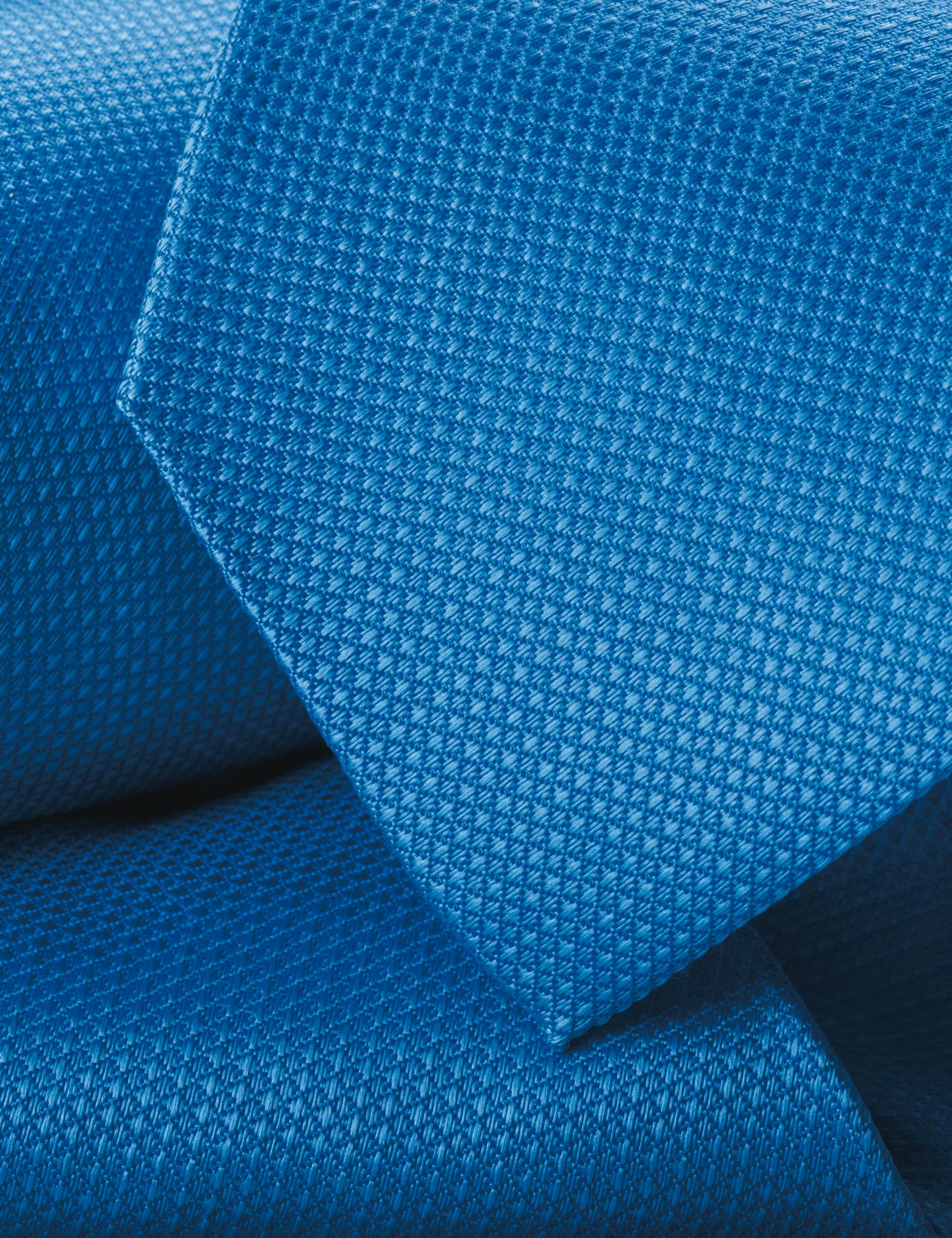Cobalt blue textured plain tie 2