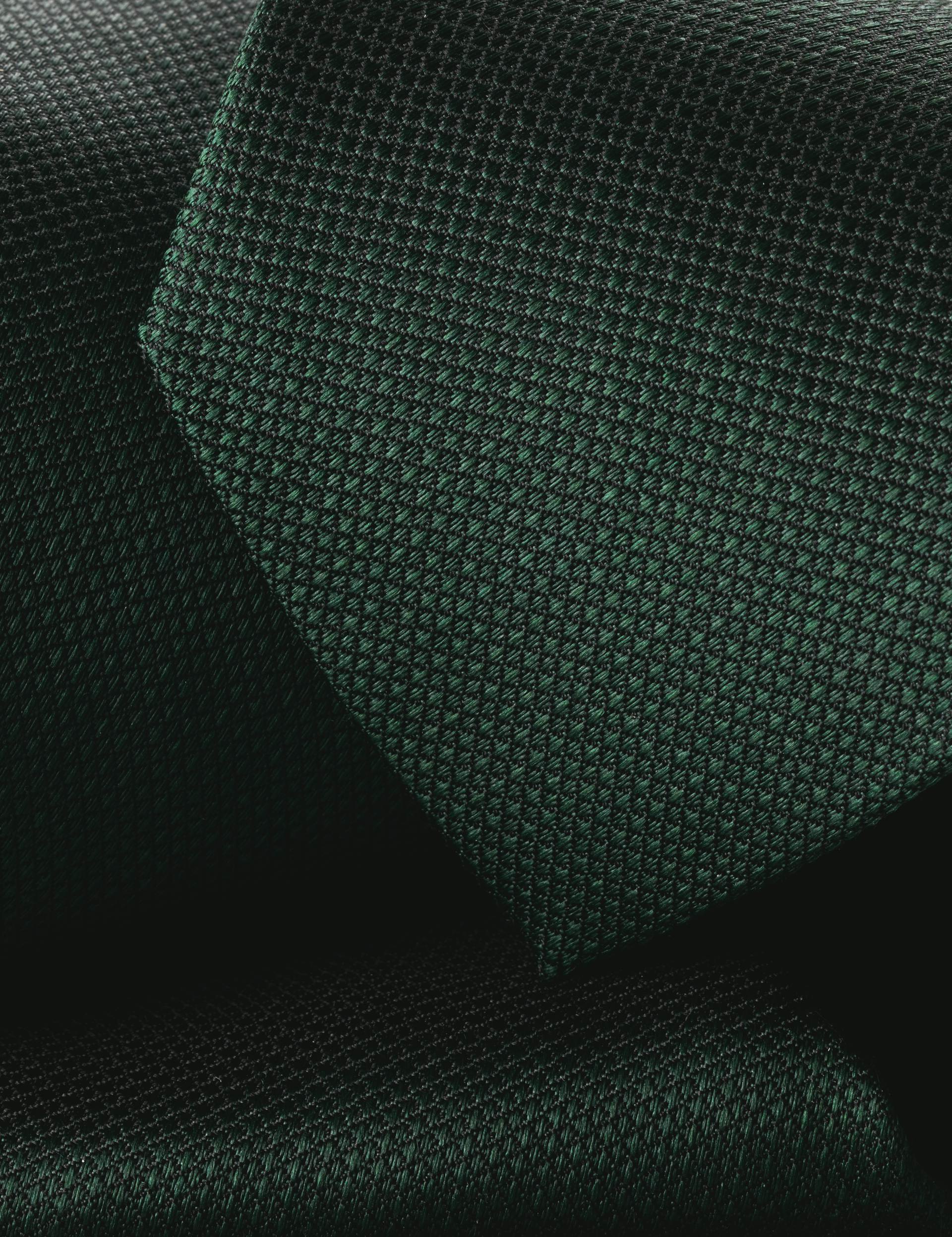Dark green textured silk tie 2