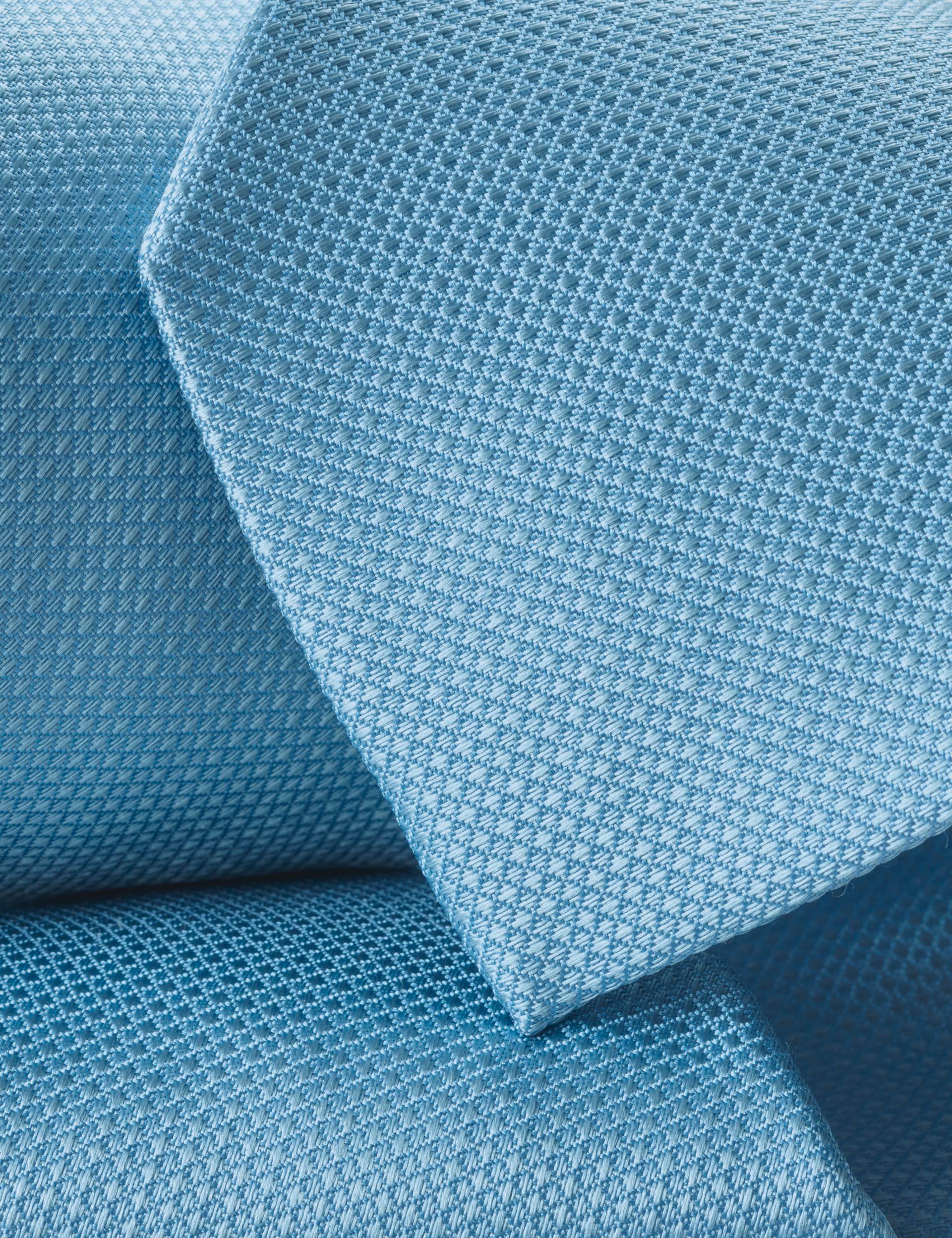 Sky blue textured silk tie 2