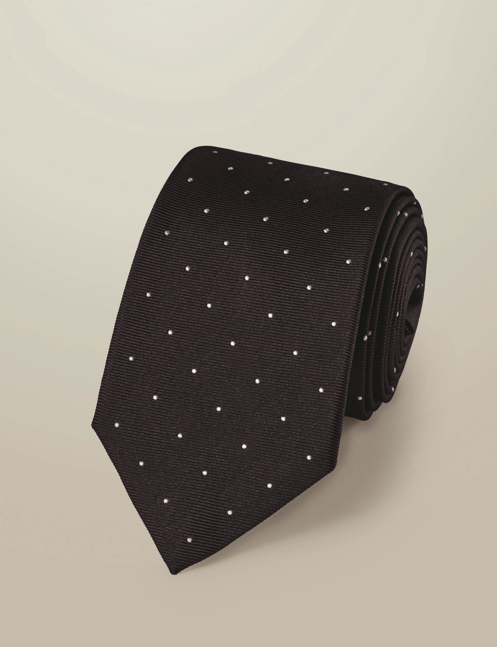 Chocolate brown spot silk tie