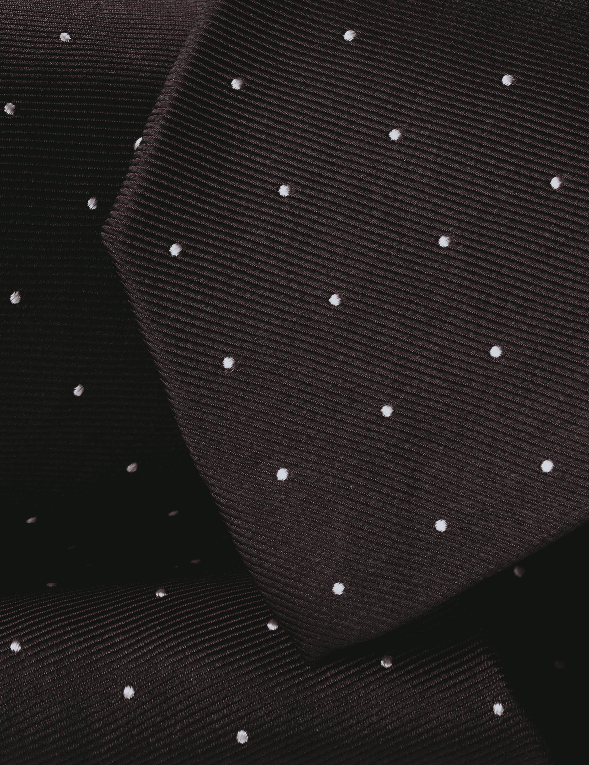 Chocolate brown spot silk tie 2