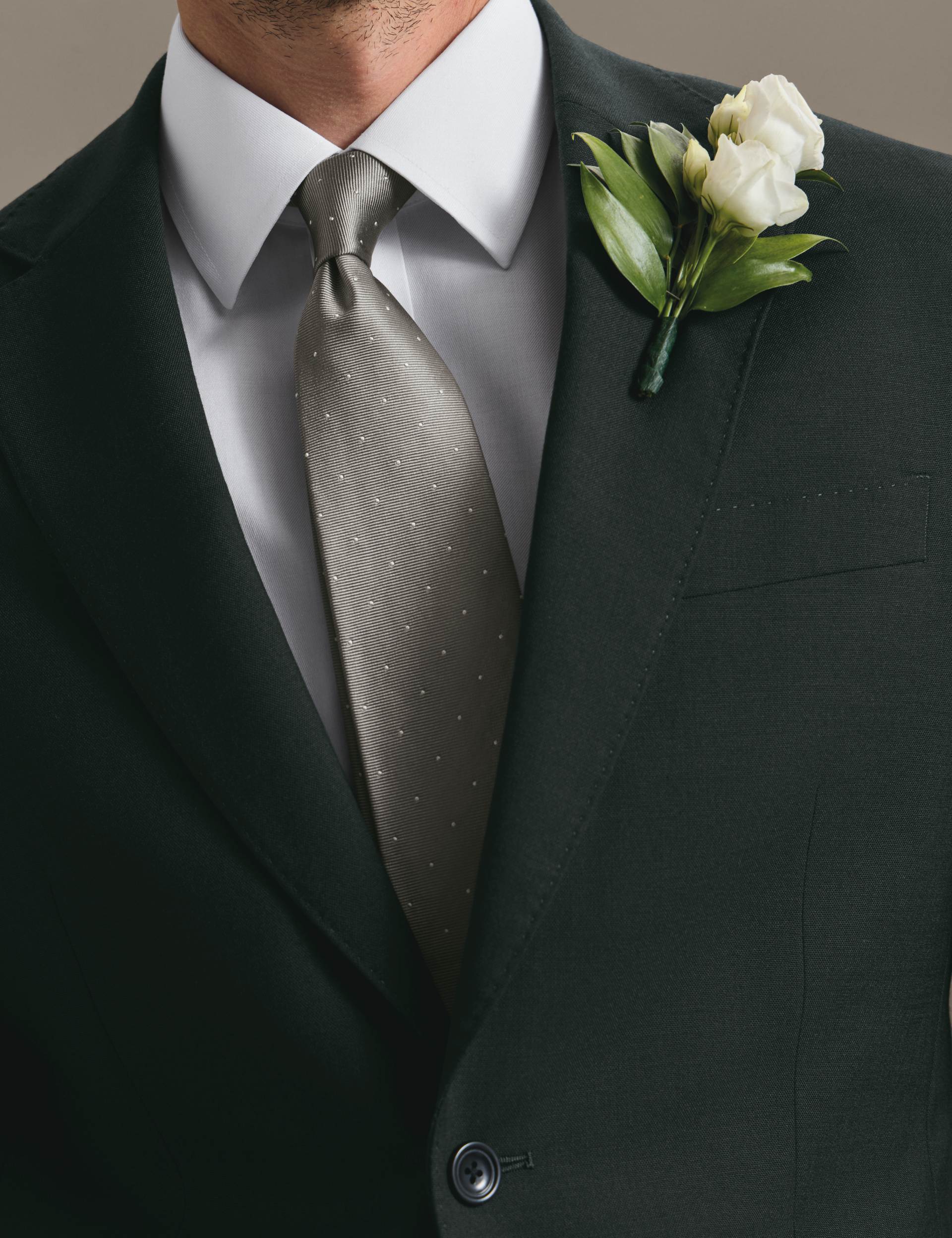 Grey spot silk tie 3
