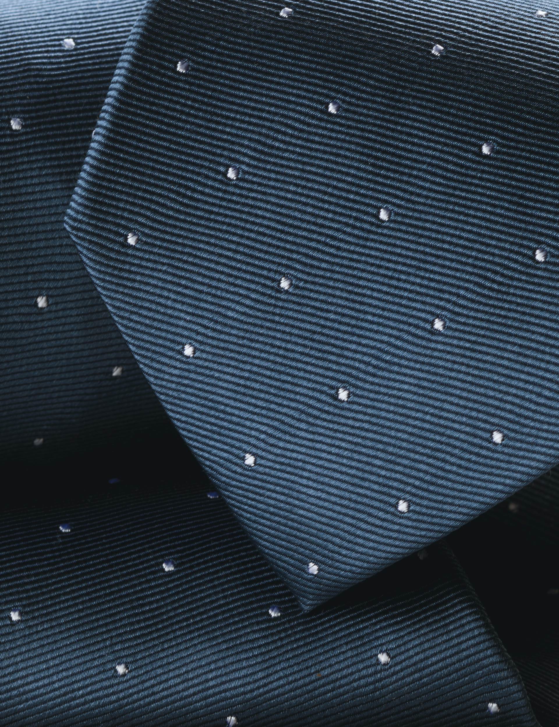 Steel blue spot silk tie 2