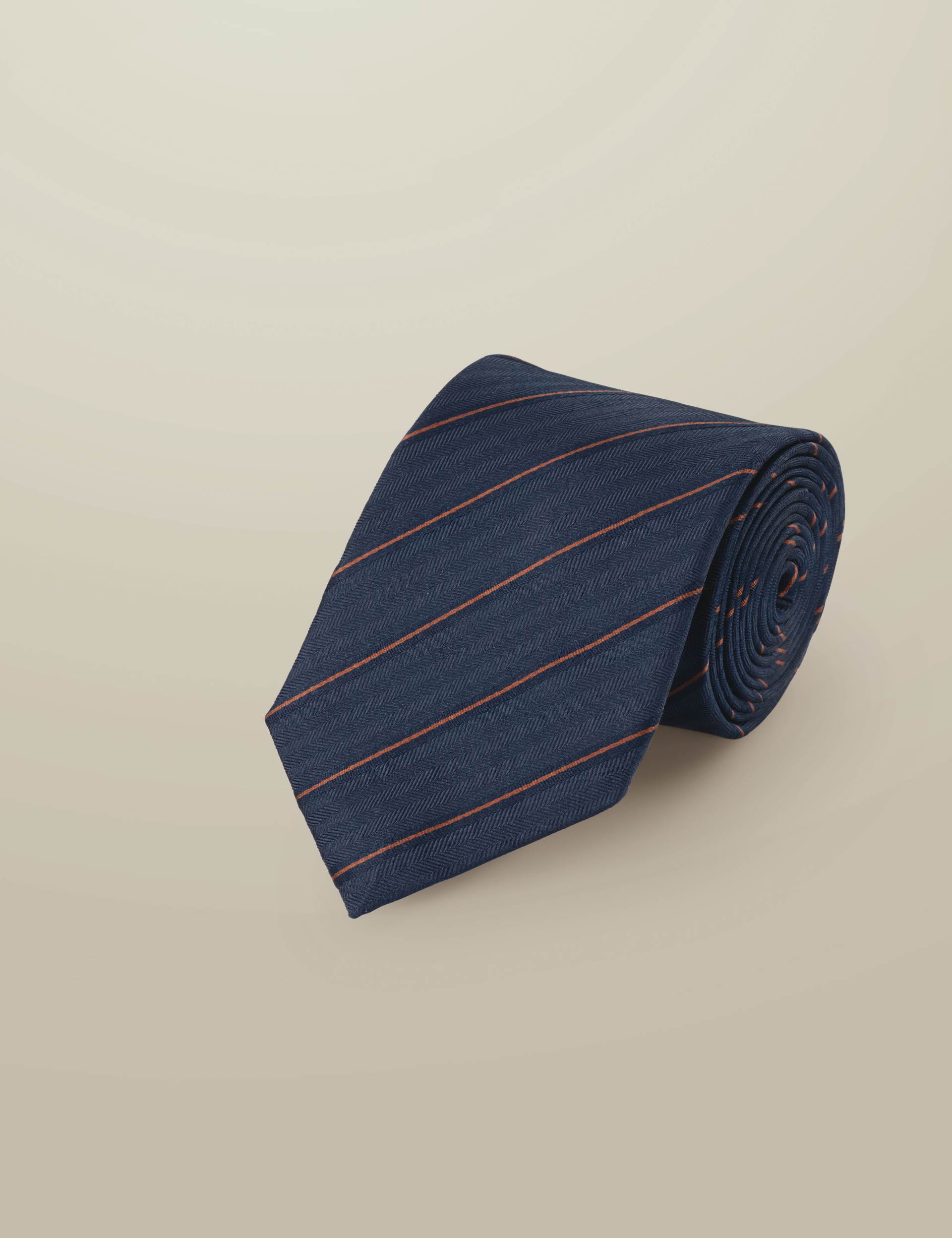 Royal blue silk stripe tie