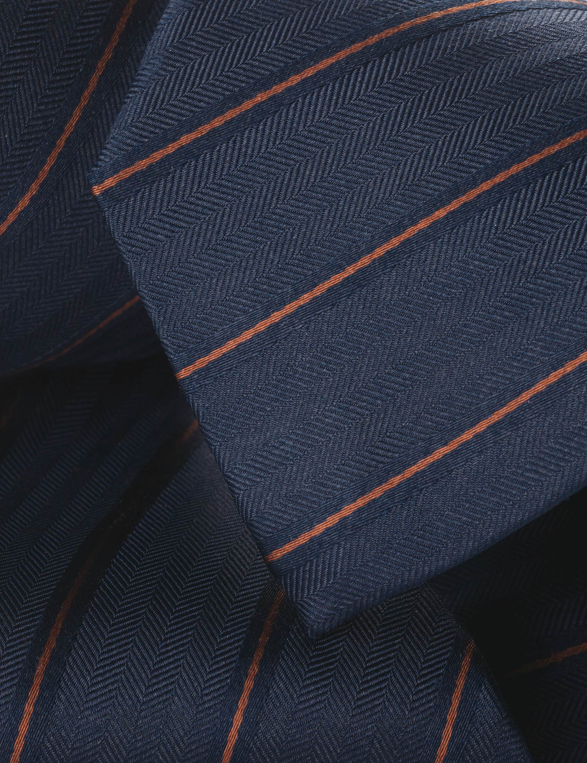 Royal blue silk stripe tie 2