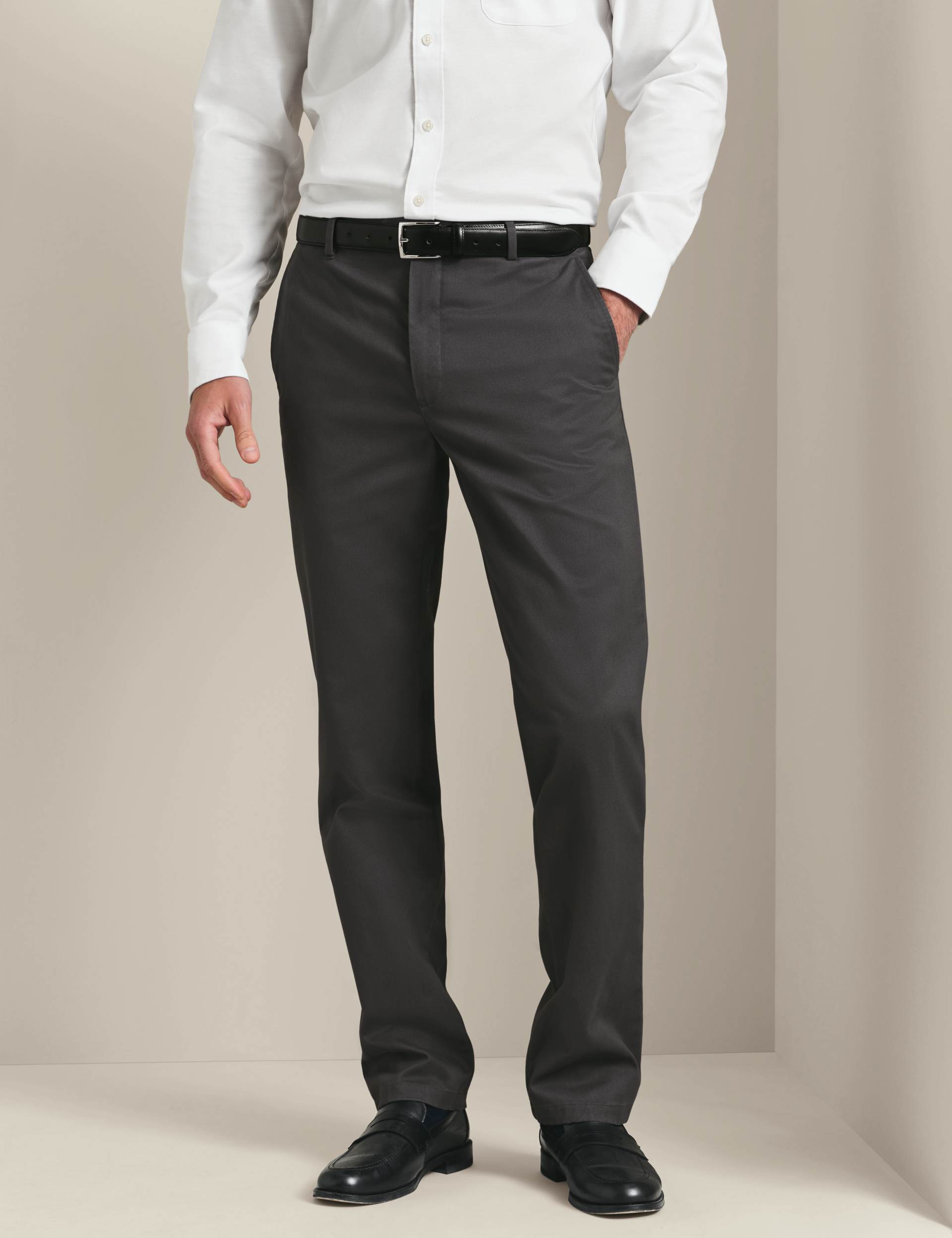 Dark Grey Slim Fit Ultimate non-iron Chino 1