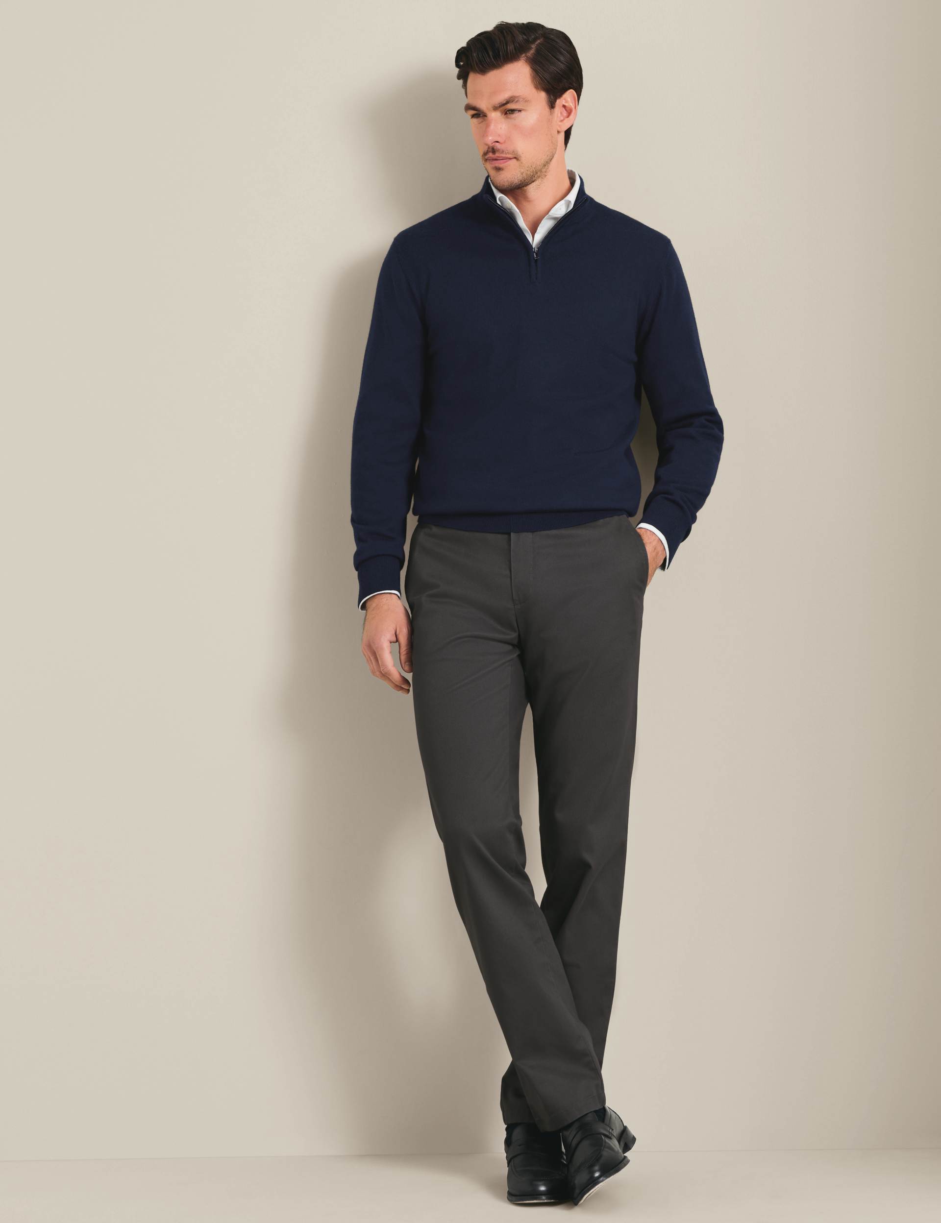 Dark Grey Slim Fit Ultimate non-iron Chino 3
