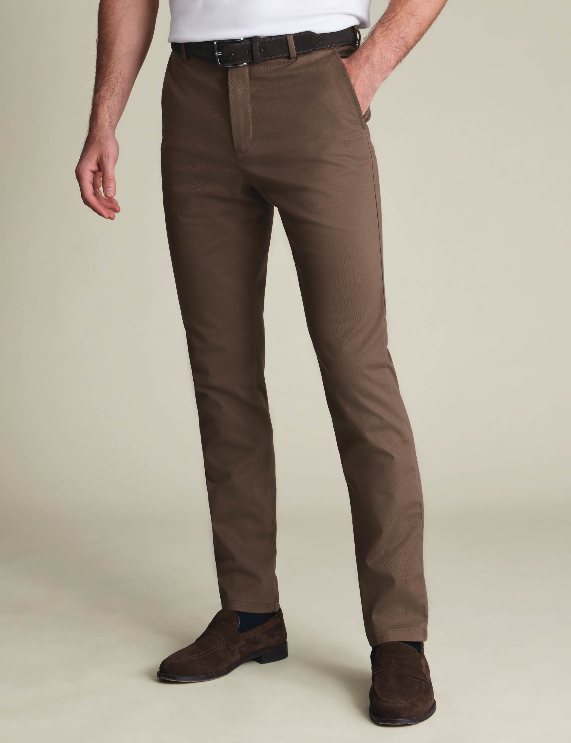 Mocha Slim Fit Ultimate non-iron Chino