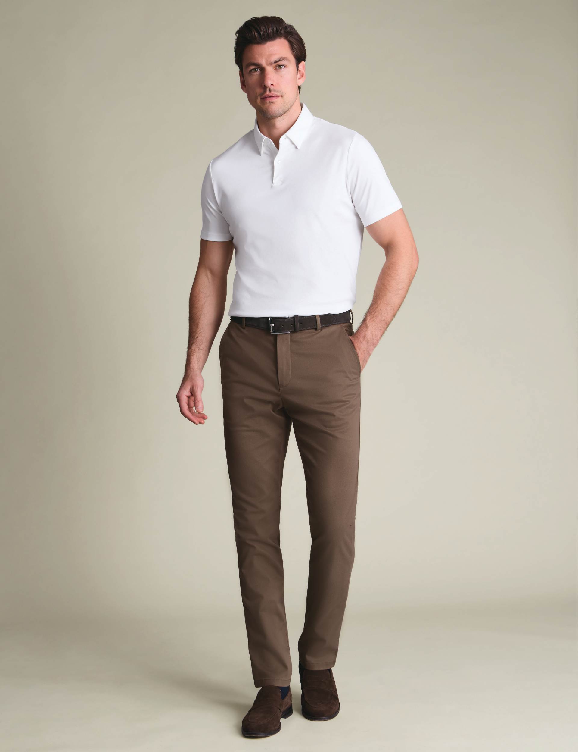 Mocha Slim Fit Ultimate non-iron Chino 5